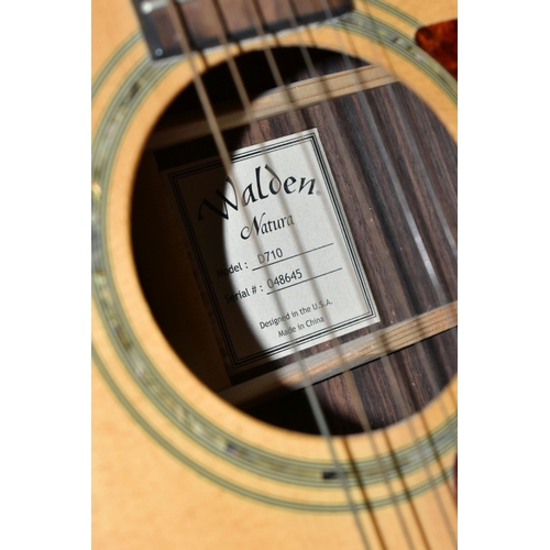 369 - A WALDEN 'NATURA' CLASSICAL GUITAR, made in U.S.A, model number 048645, paper label inside, solid sp... 