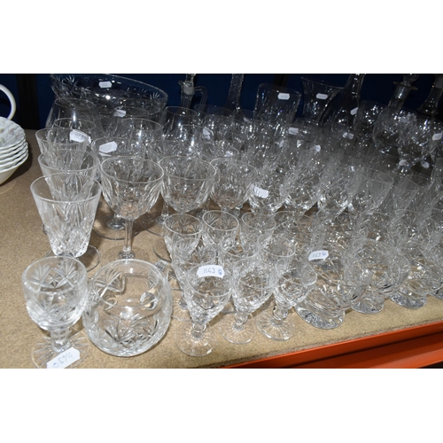 373 - A QUANTITY OF WEBB CORBETT CRYSTAL AND OTHER GLASSWARE, comprising a set of six 'Georgian' pattern s... 