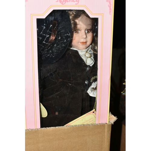 378 - THREE BOXES OF LEONARDO COLLECTION PORCELAIN DOLLS AND SIMILAR, comprising eleven boxed dolls and tw... 