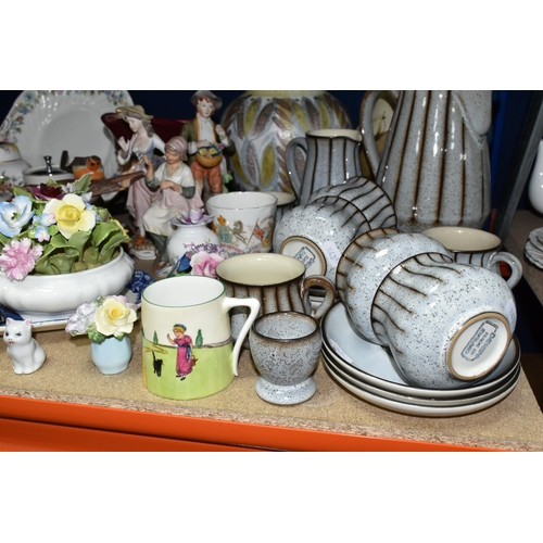 383 - A QUANTITY OF CERAMICS, comprising a Denby 'Studio' coffee pot, milk jug, sugar bowl, egg cup, six c... 