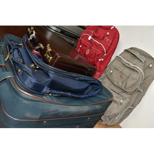 408 - A QUANTITY OF LUGGAGE, mainly modern, to include suitcases, including two hard Antler cases approxim... 