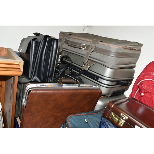 408 - A QUANTITY OF LUGGAGE, mainly modern, to include suitcases, including two hard Antler cases approxim... 