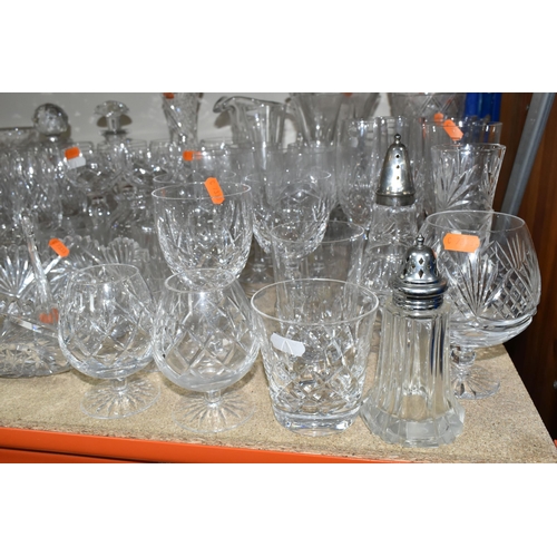 420 - A QUANTITY OF CUT CRYSTAL AND OTHER GLASS WARES, over ninety pieces to include a Selkirk Glass blue,... 