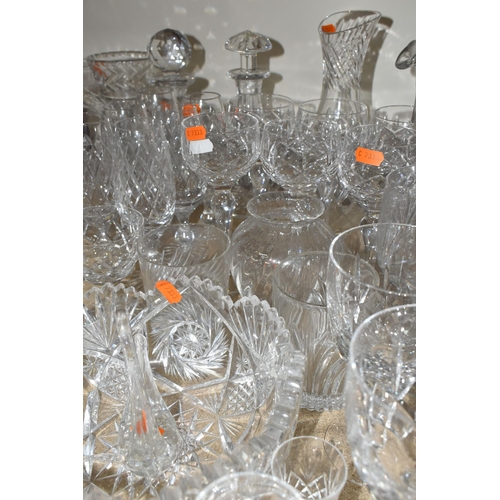 420 - A QUANTITY OF CUT CRYSTAL AND OTHER GLASS WARES, over ninety pieces to include a Selkirk Glass blue,... 