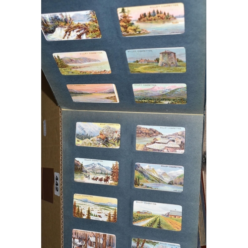 442 - ONE BOX Of CIGARETTE CARDS in six albums and loose containing a miscellaneous collection of sets, pa... 