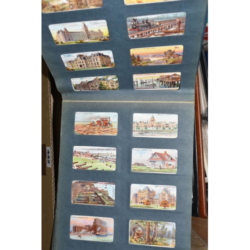 442 - ONE BOX Of CIGARETTE CARDS in six albums and loose containing a miscellaneous collection of sets, pa... 