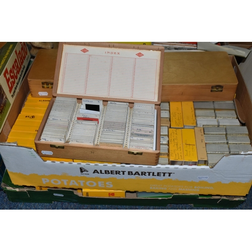 459 - THREE BOXES OF TRAVEL EPHEMERA to include two boxes of Photographic Slides (1000's) from the UK and ... 