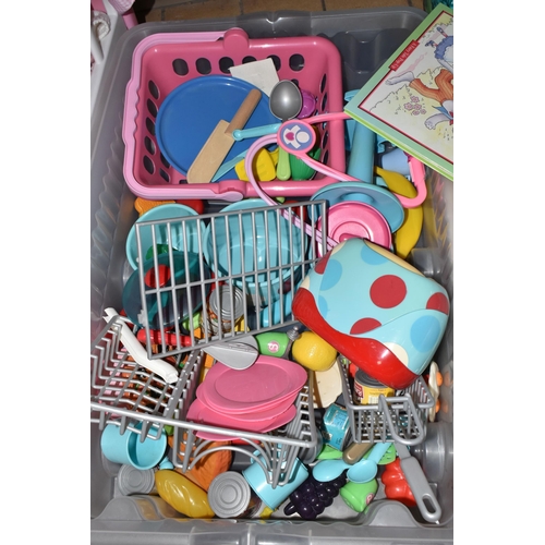 474 - A QUANTITY OF CHILDREN'S PLAY FURNITURE AND EQUIPMENT, comprising a You & Me pink plastic doll's cot... 