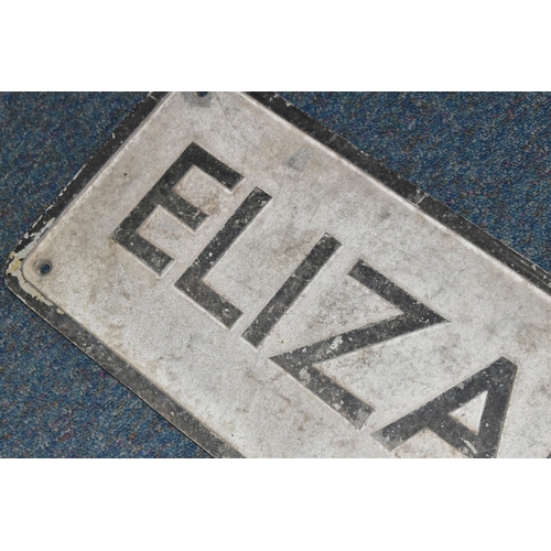 477 - A CAST METAL STREET SIGN, reading 'Elizabeth Avenue', measuring approximately 122cm x 23cm x depth 0... 