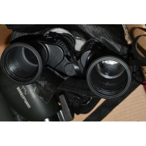 478 - SPOTTING SCOPES AND BINOCULARS ETC, comprising a Celestron 20-60 zoom scope with aluminium case and ... 