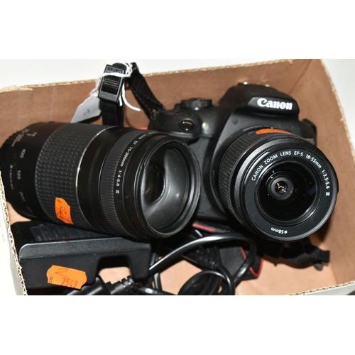 485 - CANON DIGITAL PHOTOGRAPHIC EQUIPMENT, comprising  an EOS 2000D camera body, Canon 18-55 zoom lens, C... 