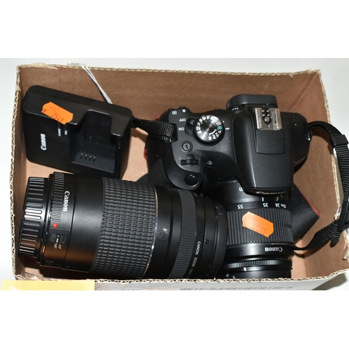 485 - CANON DIGITAL PHOTOGRAPHIC EQUIPMENT, comprising  an EOS 2000D camera body, Canon 18-55 zoom lens, C... 