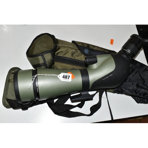 487 - A HAWK NATURE-TREK ZOOM SPOTTING SCOPE, 20x60 zoom eyepiece, 80mm objective lens, with soft carrying... 