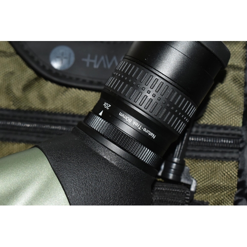 487 - A HAWK NATURE-TREK ZOOM SPOTTING SCOPE, 20x60 zoom eyepiece, 80mm objective lens, with soft carrying... 