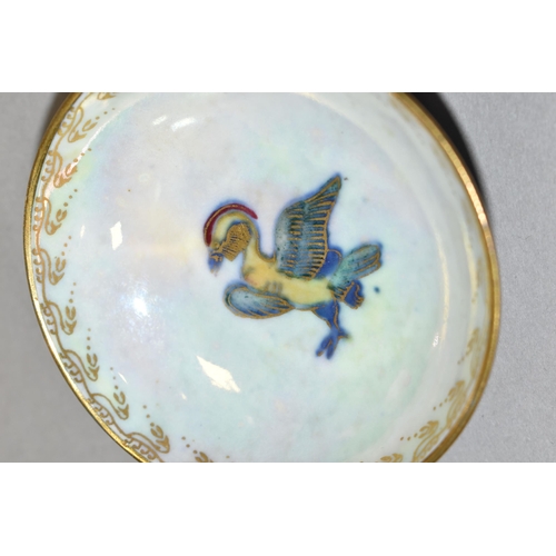 502 - A WEDGWOOD BONE CHINA LUSTRE PIN DISH, pattern no. Z4829, having a mottled blue exterior, a mother o... 