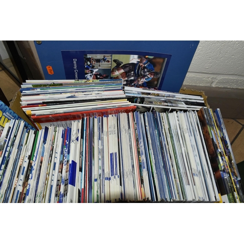 530 - FOUR BOXES OF RUGBY UNION BOOKS & PROGRAMMES to include several hundred match day programmes, a larg... 