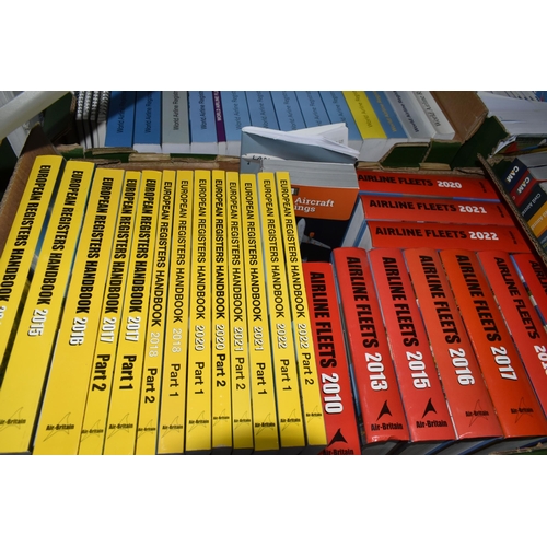 565 - FIVE BOXES OF AIRCRAFT BOOKS, approximately one hundred and fifty titles in hardback and paperback f... 