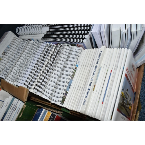 565 - FIVE BOXES OF AIRCRAFT BOOKS, approximately one hundred and fifty titles in hardback and paperback f... 