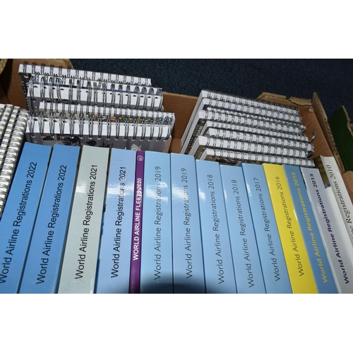 565 - FIVE BOXES OF AIRCRAFT BOOKS, approximately one hundred and fifty titles in hardback and paperback f... 