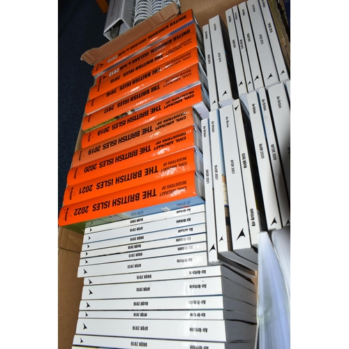 565 - FIVE BOXES OF AIRCRAFT BOOKS, approximately one hundred and fifty titles in hardback and paperback f... 