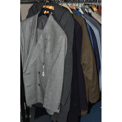 574 - THIRTY ITEMS OF GENTLEMEN'S CLOTHING, comprising a Dak's 'Prince of Wales' check suit, UK size 42S, ... 