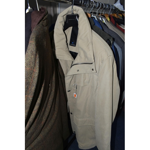 574 - THIRTY ITEMS OF GENTLEMEN'S CLOTHING, comprising a Dak's 'Prince of Wales' check suit, UK size 42S, ... 