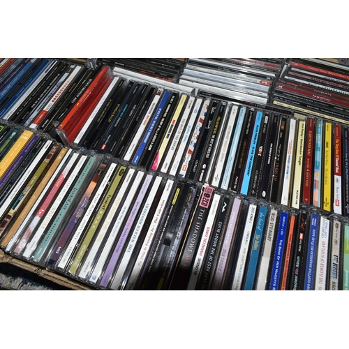 575 - SIX BOXES AND LOOSE CDS AND DVDS, over three hundred CDs by artists to include Queen, UB40, Fleetwoo... 