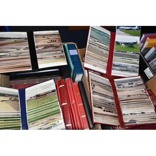 576 - FOUR BOXES OF PHOTOGRAPHS AND POSTCARDS, mainly transport related, in albums, the photographs includ... 