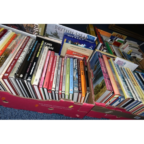 577 - FIVE BOXES OF BOOKS, approximately one hundred and twenty hardback and paperback titles, to include ... 