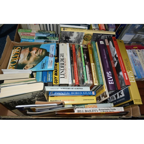 577 - FIVE BOXES OF BOOKS, approximately one hundred and twenty hardback and paperback titles, to include ... 