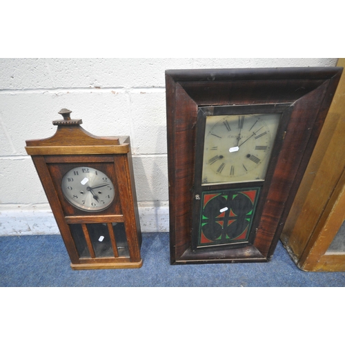 1223 - A MID CENTURY BEECH CASED GENTS OF LEICESTER CLOCK, with pendulum and instruction manual, width 29cm... 