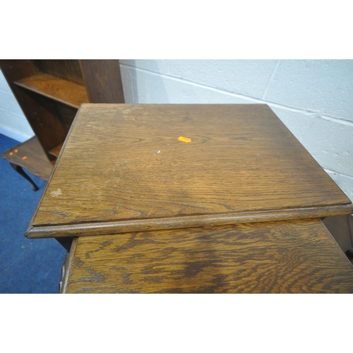 1236 - A 20TH CENTURY OAK OVAL GATE LEG TABLE, on barley twist supports, open length 151cm, depth 106cm x h... 