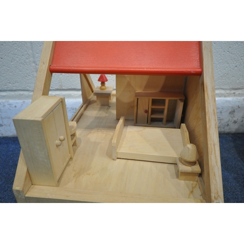 1239 - A SELECTION OF CHILDS OCCASIONAL FURNITURE, to include a wooden dolls house, with a variety of furni... 