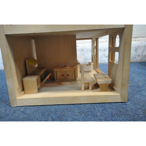 1239 - A SELECTION OF CHILDS OCCASIONAL FURNITURE, to include a wooden dolls house, with a variety of furni... 