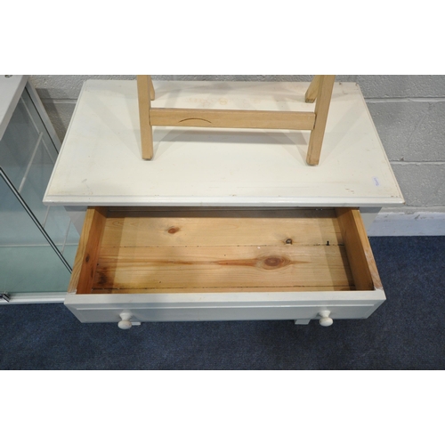 1240 - A PAIR OF DISPLAY CABINETS, each with four glass shelves, width 61cm x depth 25cm x height 72cm, a w... 