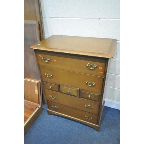 1248 - A STAG MADRIGAL THREE PIECE BEDROOM SUITE, comprising two double door wardrobes, larger wardrobe dis... 