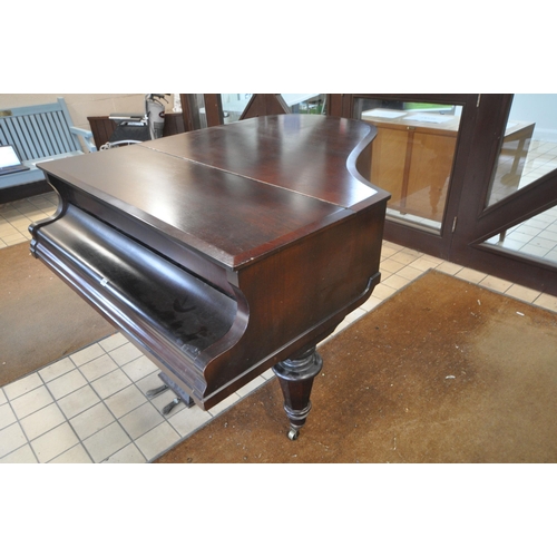 1285 - A LATE VICTORIAN C BECHSTEIN OF BERLIN ROSEWOOD 5FT8 GRAND PIANO, serial number 12090, on octagonal ... 