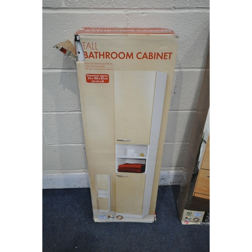 1286 - A BOXED TALL BATHROOM CABINET, and a boxed Livarno shoe cabinet (condition report: both opened so un... 