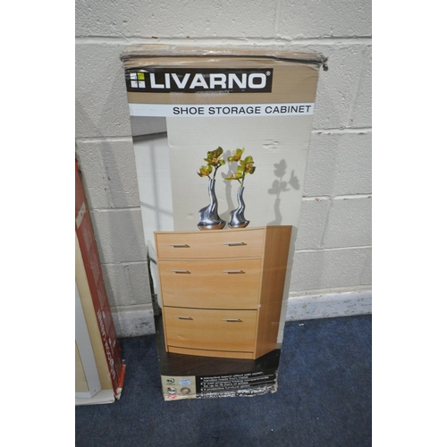 1286 - A BOXED TALL BATHROOM CABINET, and a boxed Livarno shoe cabinet (condition report: both opened so un... 