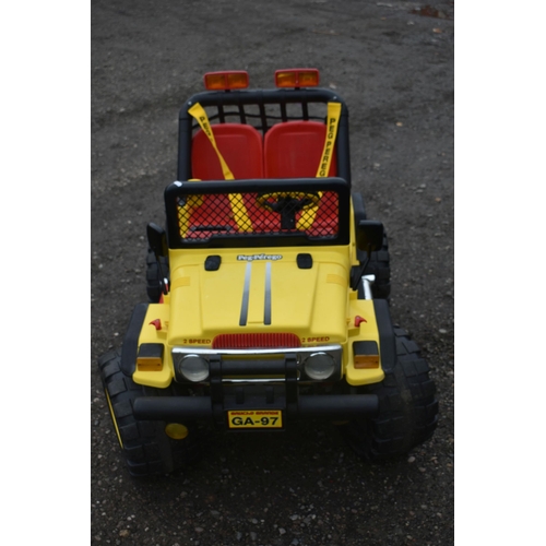 1005 - A PEG-PEREGO GAUCHO GRANDE YELLOW SAFARI CHILDRENS VEHICLE (condition report: in working order, gear... 