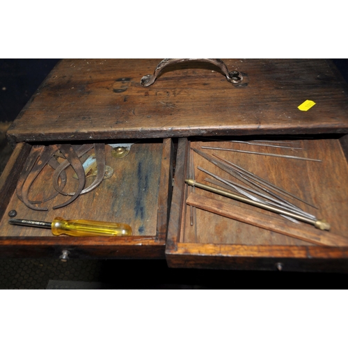 1085 - A VINTAGE 'THE AERO' ENGINEERS TOOL CABINET with inspection equipment and tools including a Moore an... 