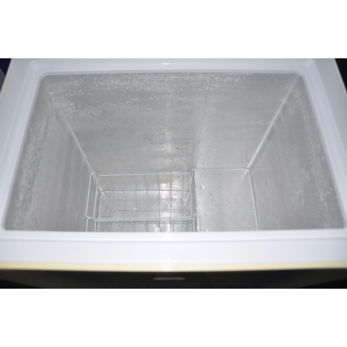 1104 - A LOGIK CHEST FREEZER width 73cm depth 54cm height 85cm (PAT pass and working at -21 degrees)