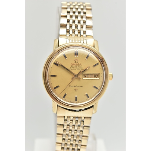 35 - AN 'OMEGA' CONSTELLATION WRISTWATCH, automatic movement, round dial signed 'Omega' automatic chronom... 