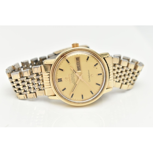 35 - AN 'OMEGA' CONSTELLATION WRISTWATCH, automatic movement, round dial signed 'Omega' automatic chronom... 