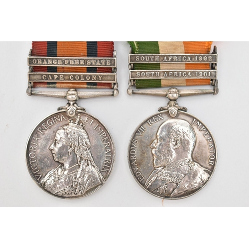 128 - BOER WAR MEDALS, Awarded to 'SAPr J. Mc Queen R.E 4388' to include Queen's South Africa Medal, two c... 