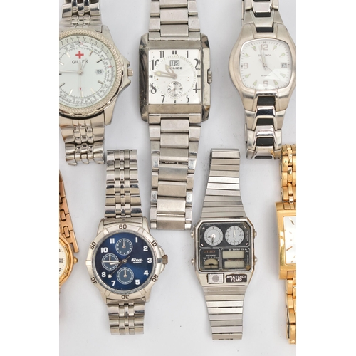 147 - AN ASSORTMENT OF WRISTWATCHES, twelve gents wristwatches, names to include Casio, Tissot, Sekonda, R... 