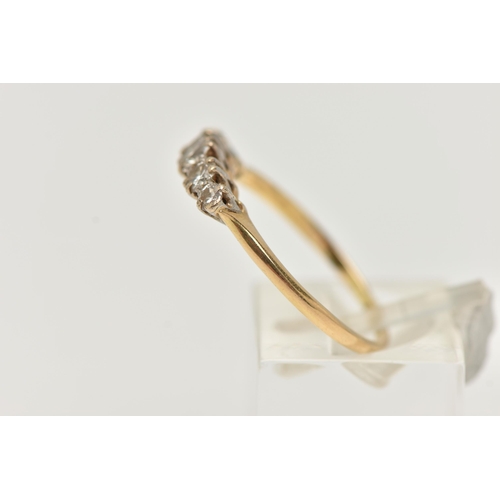 154 - A FIVE STONE DIAMOND RING, designed as a graduated line of brilliant cut diamonds within claw settin... 