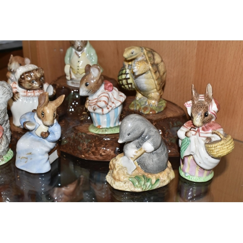 317 - TEN BESWICK BEATRIX POTTER FIGURES, comprising Jemima Puddle Duck with BP-3c backstamp (chip to fron... 