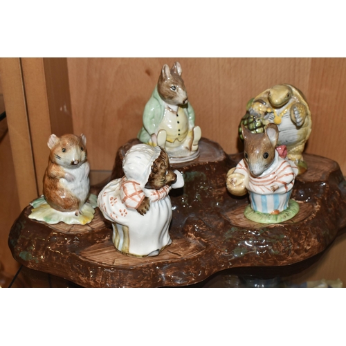 317 - TEN BESWICK BEATRIX POTTER FIGURES, comprising Jemima Puddle Duck with BP-3c backstamp (chip to fron... 