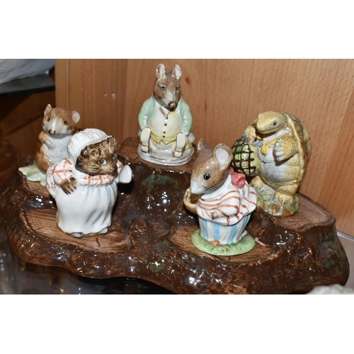 317 - TEN BESWICK BEATRIX POTTER FIGURES, comprising Jemima Puddle Duck with BP-3c backstamp (chip to fron... 